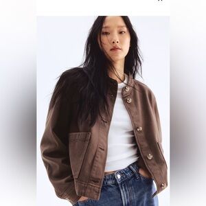 H&M cotton twill brown jacket